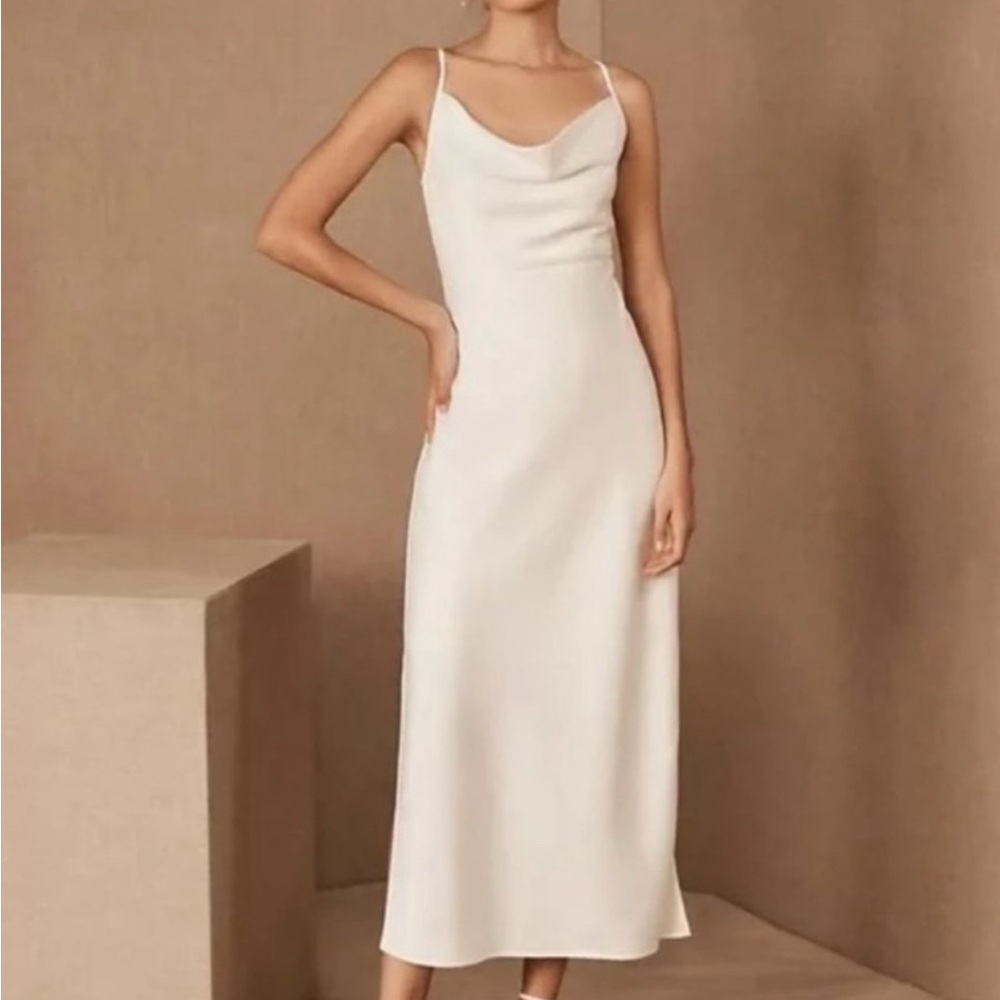 BHLDN Sachin & Babi Cali Satin Cowl-Neck Midi Slip Dress